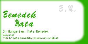 benedek mata business card